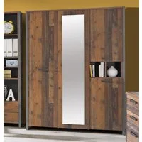 FORTE Kleiderschrank Clif (Maße: B/H/T ca. 156x205x52 cm) mit Spiegelauflage
