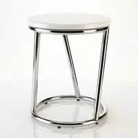 Libaro Dusch- und Badhocker SALINA Badhocker belastbar bis 150 kg weiß modern Barhocker-Design, belastbar bis 160 kg, hoch und sehr stabil, Gestell Metall chrom rund