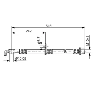 Bosch Bremsschlauch vorne rechts Citroen C1 Peugeot 107 Toyota Aygo