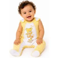 La Bortini Strampler Erstlingsstrampler ärmellos Baby Romper mit Füßchen unisex (fürJungen und Mädchen) aus Baumwolle, 44 50 56 62 68 74, neutral