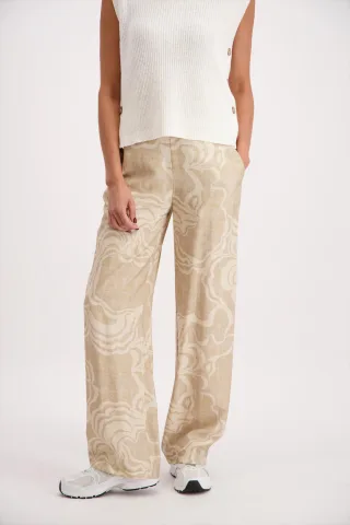 signe nature - Hose mit Muster beige - Gr. - 38