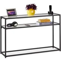 relaxdays Konsolentisch mit Glasplatte