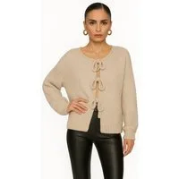 Worldclassca Cardigan WORLDCLASSCA Damen Cardigan Oversize Strickjacke mit Schleife Fashion Neue Kollektion - Stilvolle und gemütliche Strickmode für Damen