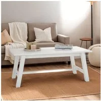 IDIMEX Couchtisch LUZERNA, Wohnzimmertisch 45x60 cm aus Massivholz, moderer Sofatisch weiß