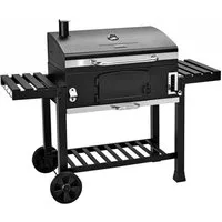 TAINO Holzkohlegrill, HERO XXL, Grillwagen, Smoker, integriertes Thermometer, klappbare Seitentische