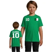 Blondie & Brownie T-Shirt Kinder Algerien Algeria Sport Trikot Fußball Weltmeister WM Afrika Kinder T-Shirt Algerien Fußball Trikot WM Afrika Baumwolle Weiss Grün