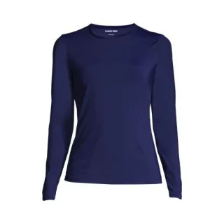 Badeshirt, Damen,  Schwarz, Nylon-Mischung, by Lands' End