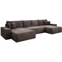 Luxusbetten24 Schlafsofa Designer Sofa Lunaro U in Cord, mit Schlaffunktion und Stauraum