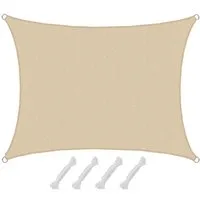AMANKA Sonnensegel mit UV Schutz - 2 x 1,5 m Winddurchlässig - Garten, Terrasse & Balkon, Wasserdurchlässiges HDPE Sonnenschutzsegel - Überdachung Rechteckig