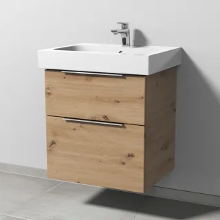 Sanipa 3way Waschtischunterbau zu Geberit iCon Waschtisch mit 2 Auszügen, Eiche Natural-Touch UM65085
