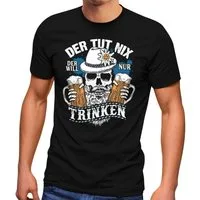 MoonWorks Print-Shirt Herren T-Shirt Der tut nix der will nur trinken Bier Totenkopf mit Print