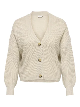 ONLY CARMAKOMA - CARCAROL NICE L/S CARDIGAN KNT NOOS Pumice Stone - Gr. - 52