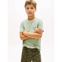 Tommy Hilfiger Underwear T-Shirt 2 PK SS TEE mit Stickerei und Rundhals im 2er-Pack (Packung, 2-tlg., 2er-Pack) unifarben, casual, regular fit, Baumwolle, Rundhals