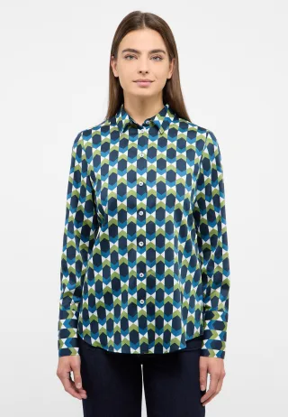 ETERNA - Bluse Satingewebe Langarm grün - Gr. - 38