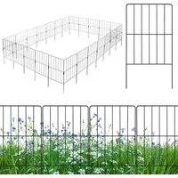 KOMFOTTEU Gartenzaun Steckzaun Metall, 60cm hoch, für Hunde, Garten