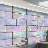 KitchenYeah Küchenrückwand Muster selbstklebend (keine Folie) Pastellfarbener Glanz - Stein - Ref, (1-tlg), Spritzschutz, Küche, Rückwand, Küchenwand, Küchenfront, 30x20 cm
