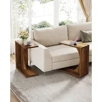 Tribesigns Beistelltisch C-förmiger Beistelltisch, Kleiner Tisch Nachttisch für Sofa 60×30 cm