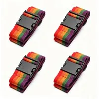 KONO Koffergurt Gepäckgurt Verstellbar – Regenbogenfarben Kofferband für Reisen, (4-tlg)