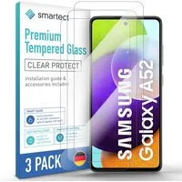 smartect Displayschutzglas Schutzglas Panzerfolie Klar für Galaxy A52 4G/ A52 5G/ A52s 5G, Set, 3 Stück, Schutzfolie Glasschutz Bildschirm