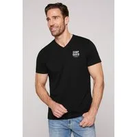 CAMP DAVID V-Shirt mit V-Ausschnitt, mit Logo-Print