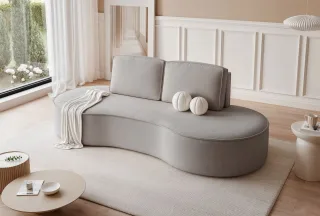 Sofa Designersofa ARLET 3-Sitzer in Stoff Riviera Hellgrau