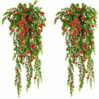 Kunstpflanze 2er Set Künstliche Eukalyptusranken, Kunstpflanzenranken, Minicloss, Künstliche Blumen, geeignet für Wand- und Wohnkultur