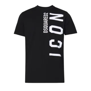 Dsquared2 Schwarzes T-shirt Großes Icon Weißes Logo