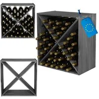 Modo24 Weinregal Modulares System RW61, Flaschenregal Massivholz, Kellerregal, Weinständer, Stapelbar, Weinschrank, für Küche & Vorratsraum, 3 Farben
