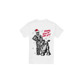 Star Wars - "Merry Christmas Droids" T-Shirt für Herren (Weiß)