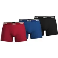 BOSS Boxer Brief 3P Power Herren Unterwäsche (Dreierpack, 3-St., 3er-Pack) figurbetonter Cyclist mit etwas längerem Bein im Dreierpack