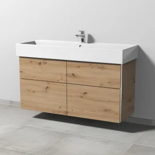 Sanipa 3way Waschtischunterbau zu Duravit Vero Air Waschtisch mit 4 Auszügen, Eiche Natural-Touch BR43685