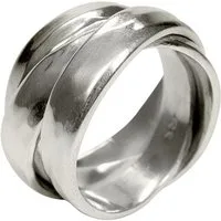 SILBERMOOS Silberring Elegant gewickelter Dreierring, 925 Sterling Silber