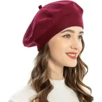 Zaewry Baskenmütze Damen,Weich Klassisch Einfarbig Französischer Stil Barett Retro Barett Künstler Klassische für Mädchen und Frauen