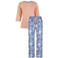 By Louise Schlafanzug Sleep Chic (Set, 2 tlg., 2-teilig) Damen Pyjama lang 3/4 Arm Oberteil Baumwolle Hose Viscose