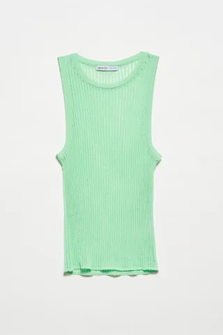 Rippstrick Ärmellose Bluse