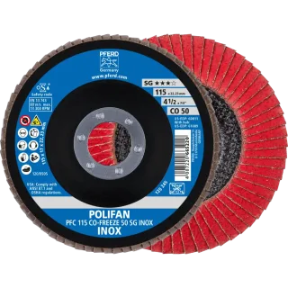 PFERD TOOLS POLIFAN Fächerscheibe PFC konisch SG INOX Edelstahl - 67711550