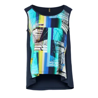 Ärmelloses Top aus Stretch-Jersey mit Druckdetail