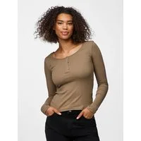 pieces Langarmshirt PCKITTE LS TOP NOOS BC Baumwollmischung, slim fit