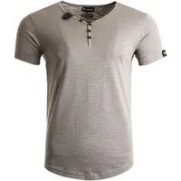 Früchtl T-Shirt mit modischer Knopfleiste
