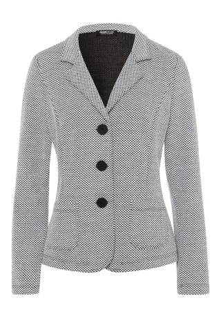 FRANK WALDER - Blazer NOS aus zweifarbigem Jersey ecru/schwarz - Gr. - 48