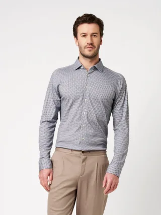 DESOTO - Casual Kent 1/1 beige blue structure - Gr. - L