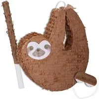 relaxdays Pinata Faultier mit Stab und Maske