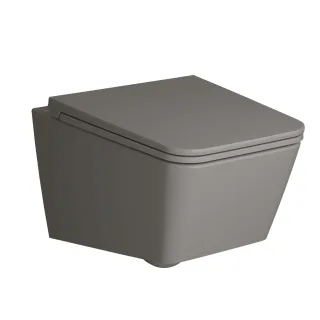 VitrA Equal Tiefspüler-Wand-WC VitrA Flush 2.0 V-Fit ohne Spülrand Steingrau Matt,7245B476-0075 7245B476-0075