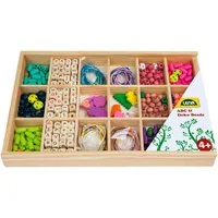Lena® Kreativset Holzperlen Holzkassette, groß