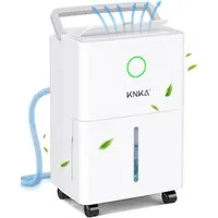 KNKA PRO Luftentfeuchter D032 luftentfeuchter für zu hause schimmel, Entfeuchtung 9 l/Tag, Tank 1,7 l, Luftfeuchtigkeitssensor,24h-Timer, 360°-Rollen,waschbarer Filter
