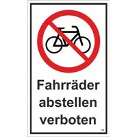 Hermann Schütz Hinweisschild Fahrräder abstellen verboten 150x250 mm Kunststoff, (1 St)