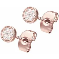 FILANGO Paar Ohrstecker Chirurgenstahl Ohrstecker DISC + EINGEFASSTE KRISTALLE (Ohrstecker, 1-tlg)