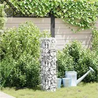 vidaXL Bewässerungssystem, Gabionen Wasserhahn Silber 25 x 25 x 100 cm Edelstahl