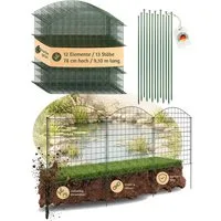 V2Aox Teichzaun Zaun Gartenzaun Steckzaun Teichzaun Garten Teich 12 Zaunelemente 78 cm