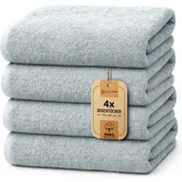 NatureMark Duschtuch 4er-Sparpack Frottier Duschtücher 70x140cm, 100% Baumwolle (4-St), Duschhandtuch 70x140cm Weiß